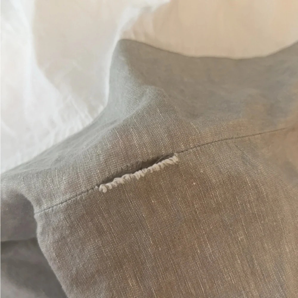 Pottery Barn‎ Queen Grand Lit Cotton Linen Blend Gray Bedskirt